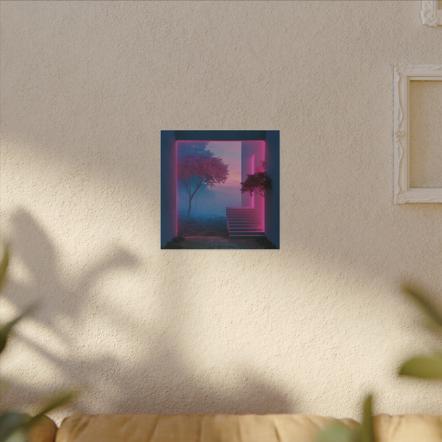 Neon Threshold — Square Canvas