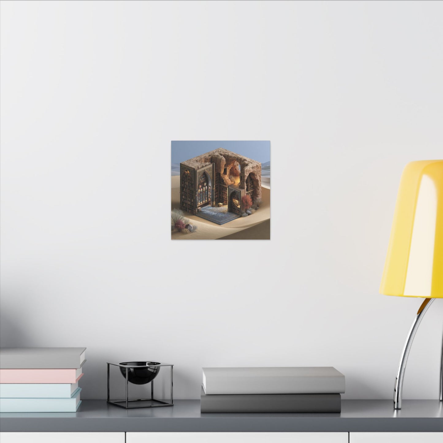 The Library in the Dune — Square Canvas