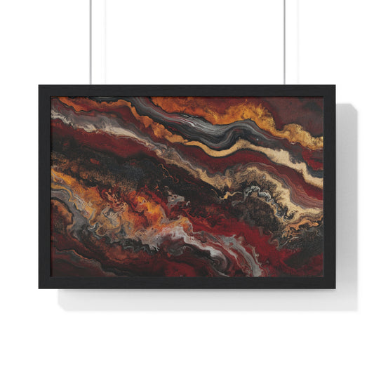 Fiery Earth Swirl Framed Print