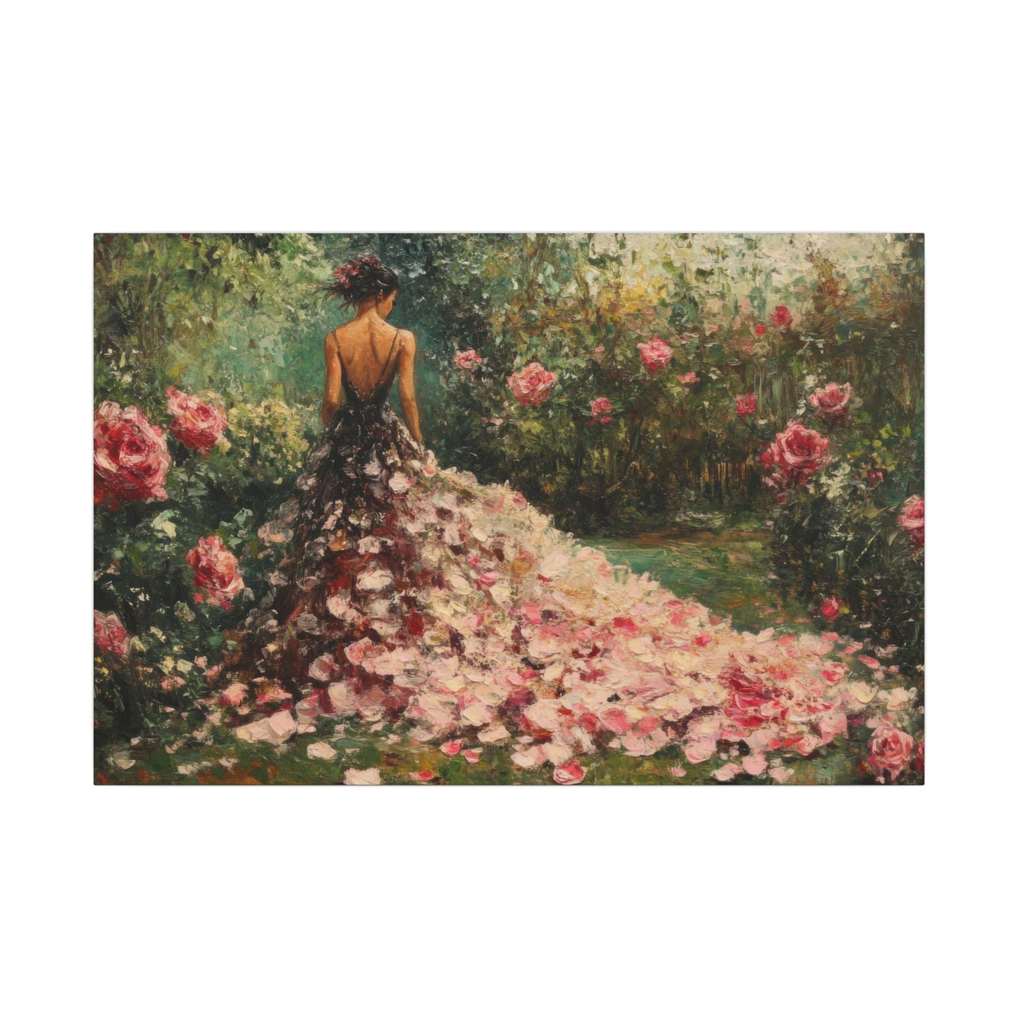 Gown of Roses — Garden Portrait Canvas