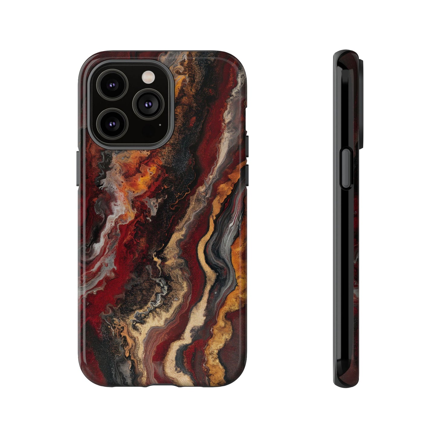 Fiery Earth Swirl: Custom Protective Phone Case