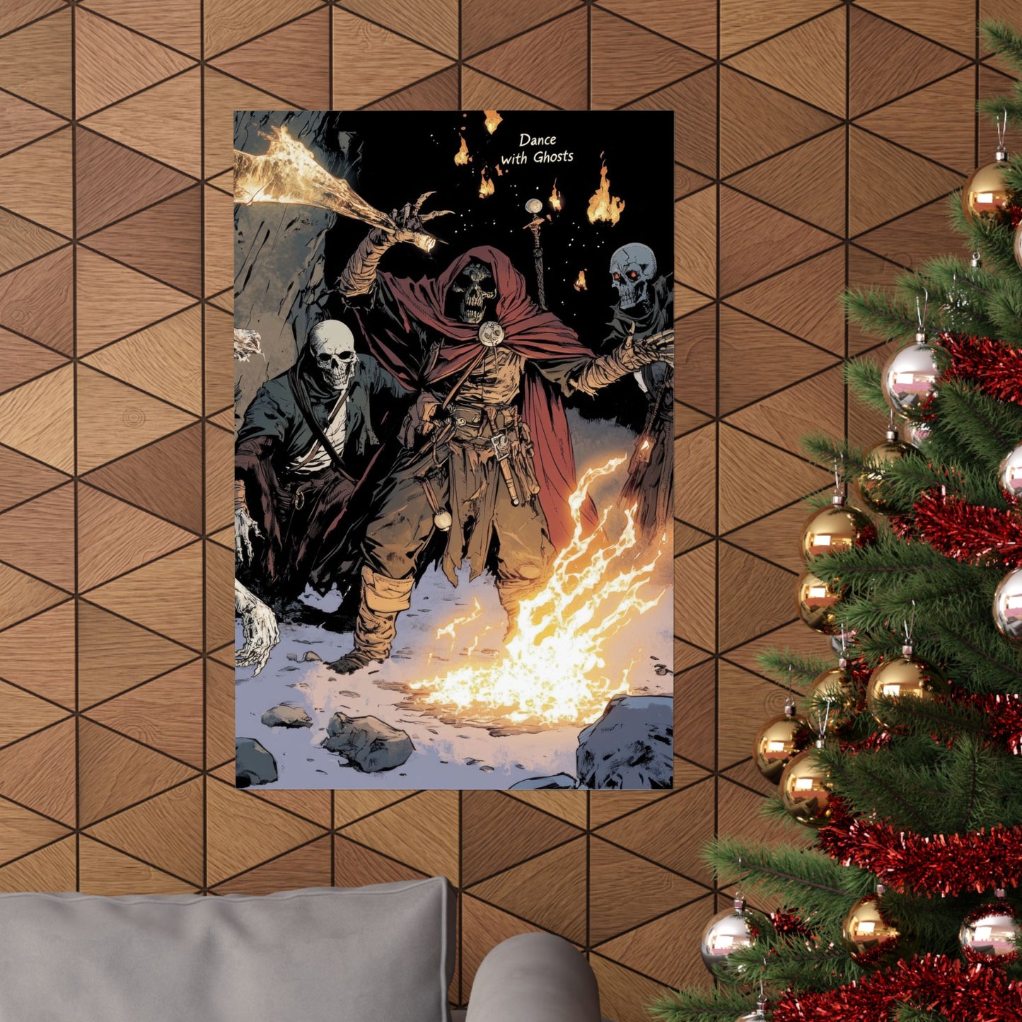 The Flame Conjurer — Hooded Skeleton Poster