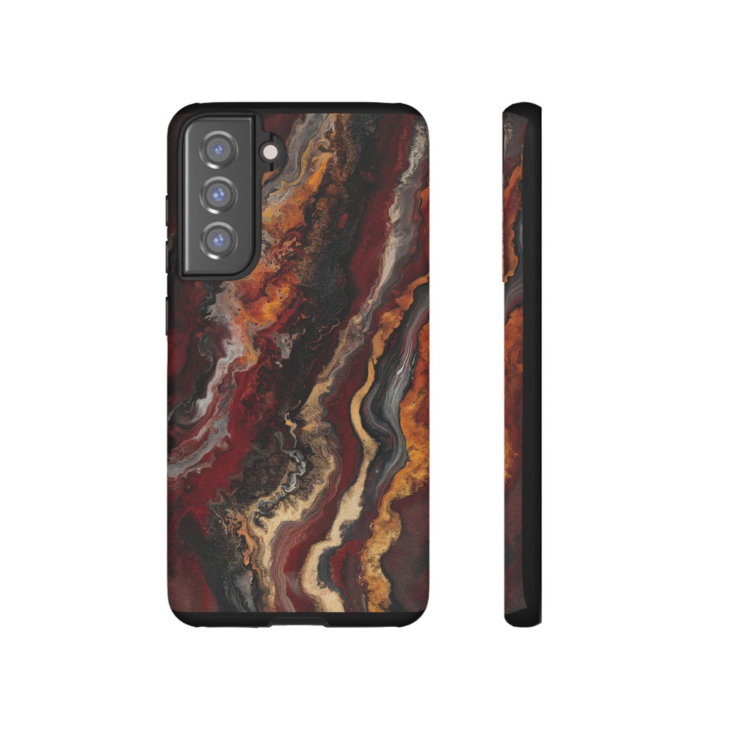 Fiery Earth Swirl: Custom Protective Phone Case
