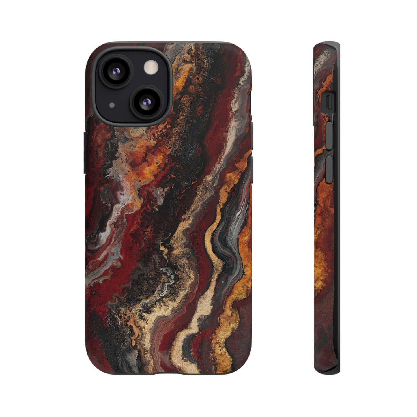 Fiery Earth Swirl: Custom Protective Phone Case