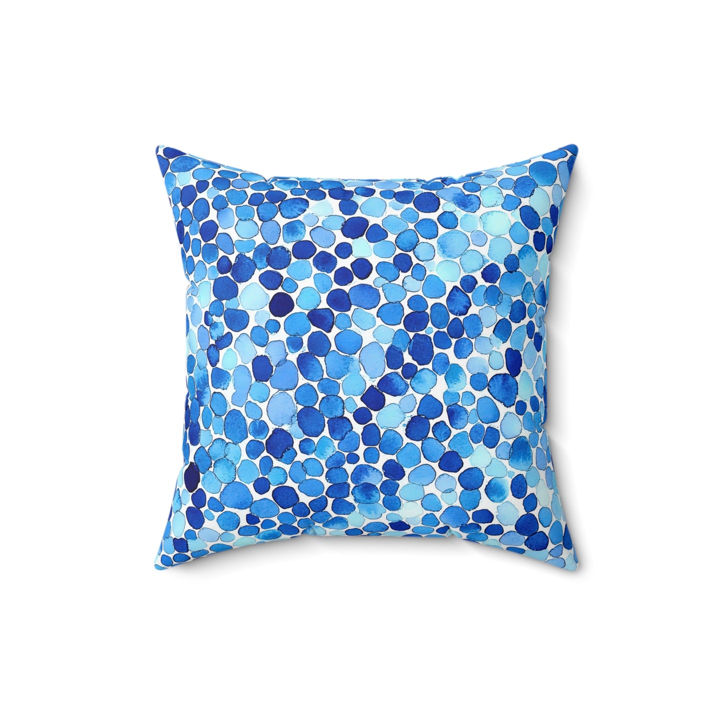 Sea Glass — Blue Watercolor Mosaic Throw Pillow