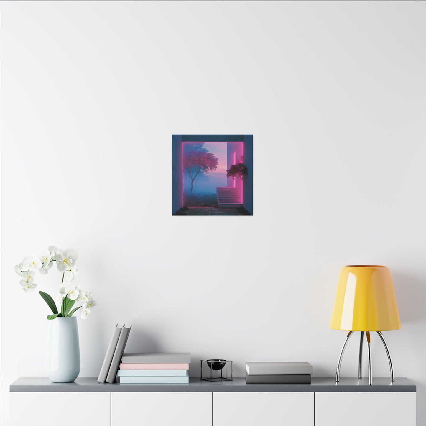 Neon Threshold — Square Canvas