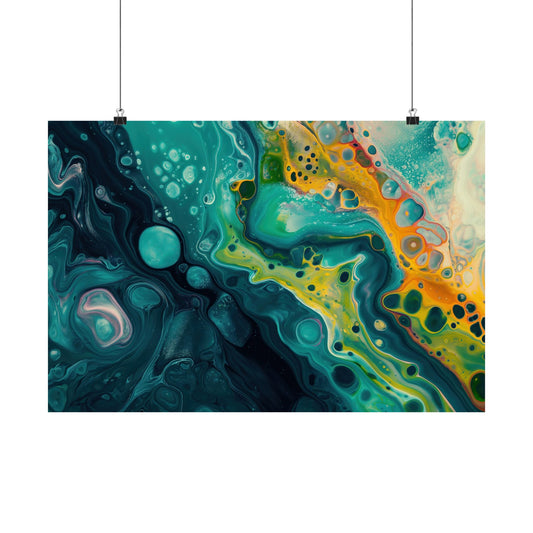 Verdigris Bloom Poster