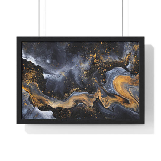 Goldleaf Obsidian Framed Print