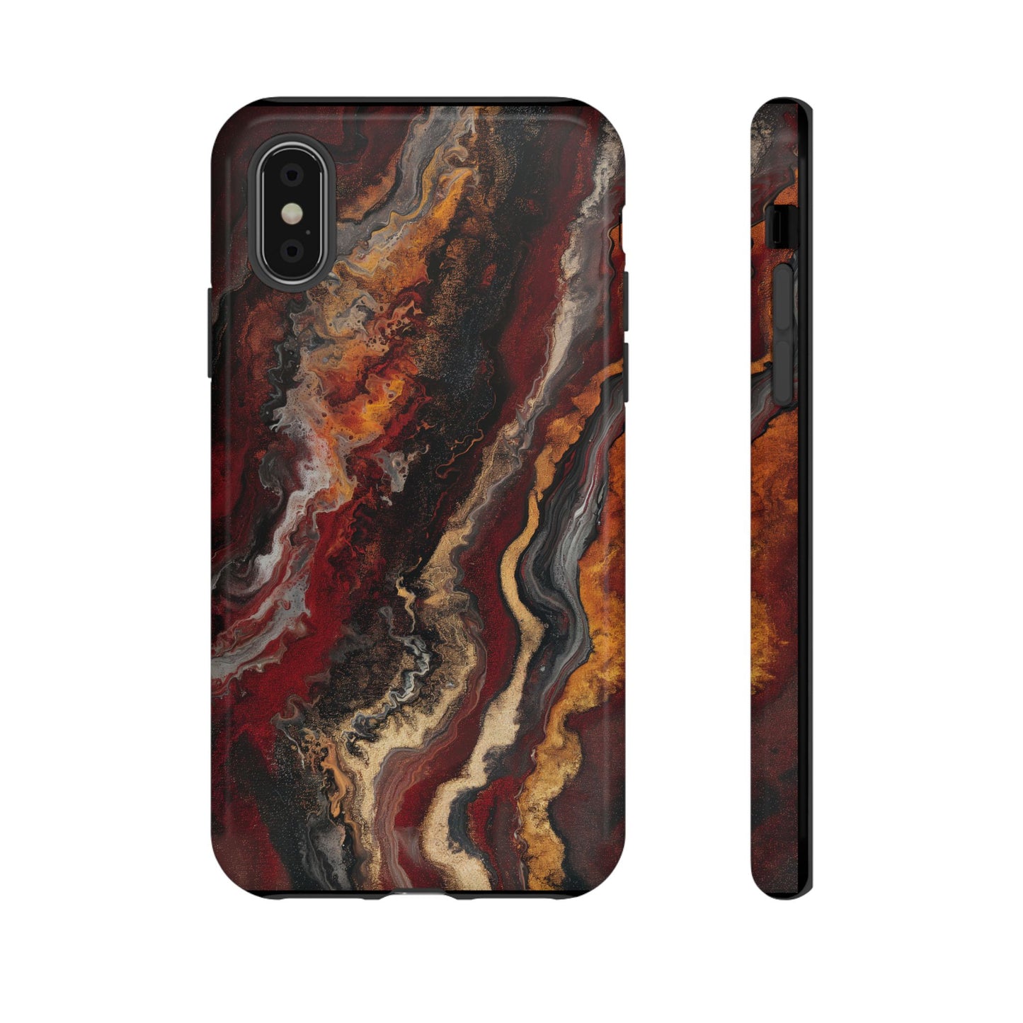 Fiery Earth Swirl: Custom Protective Phone Case