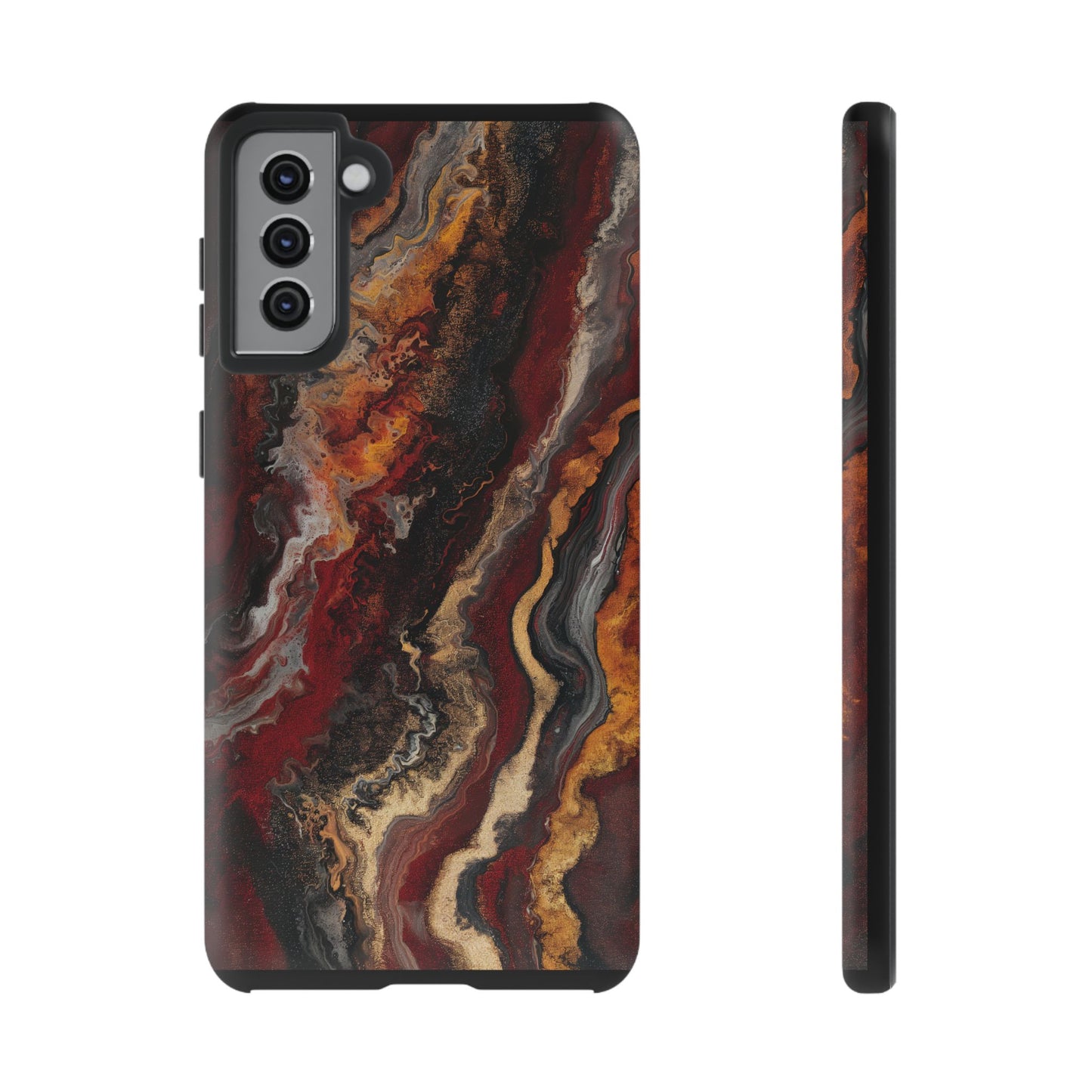 Fiery Earth Swirl: Custom Protective Phone Case