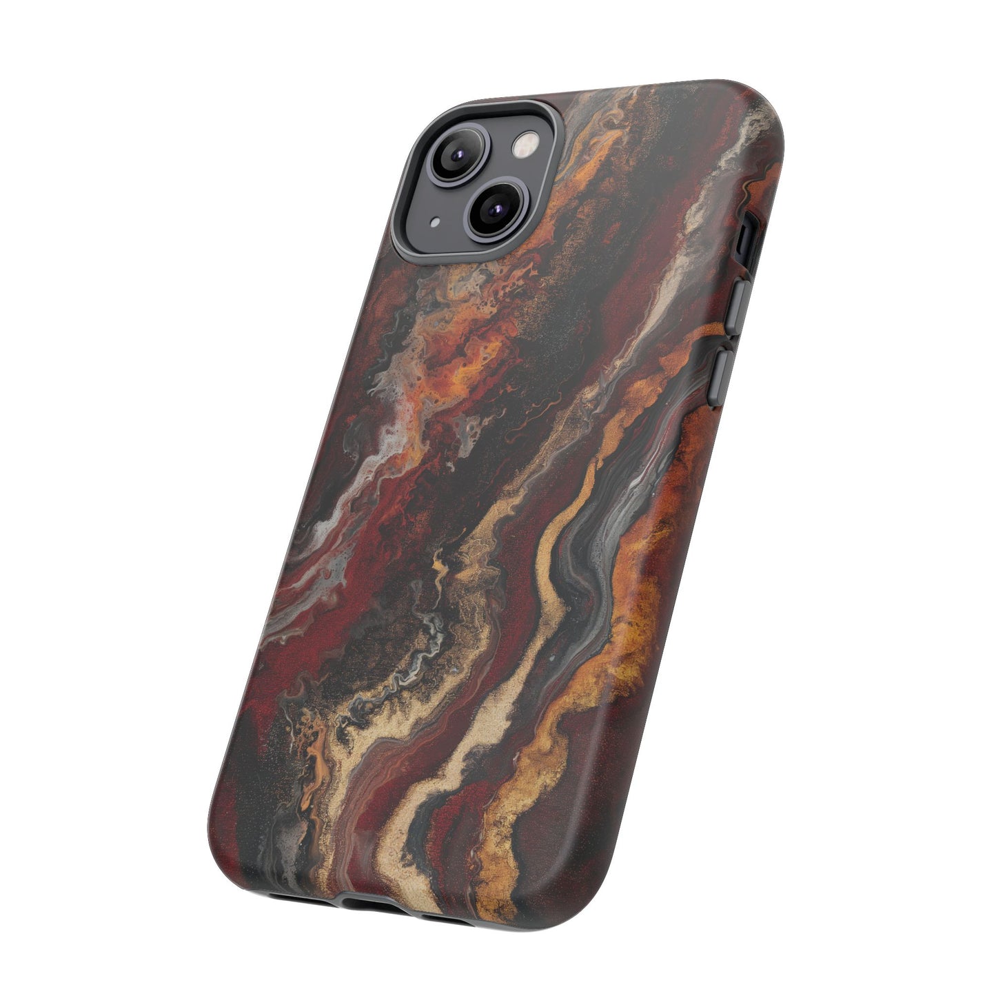 Fiery Earth Swirl: Custom Protective Phone Case