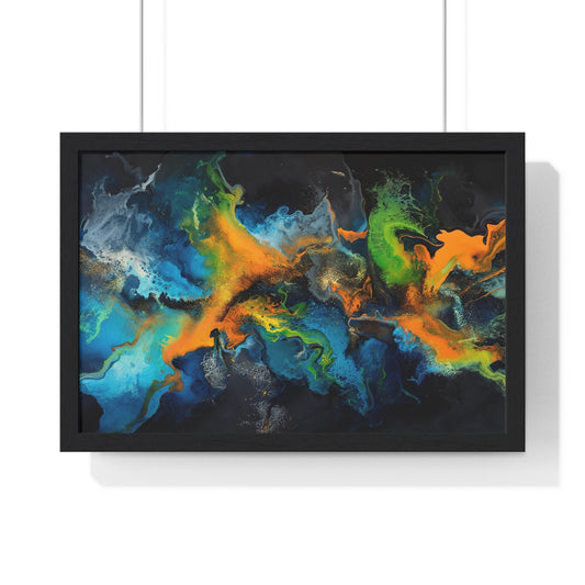 Cyan Fathom Framed Print