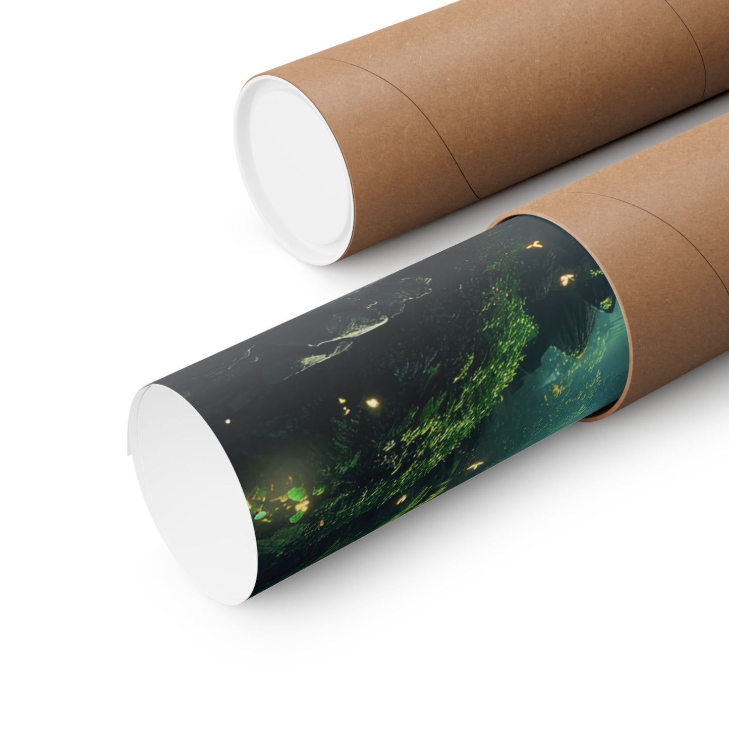 Enchanted River — Bioluminescent Forest Poster