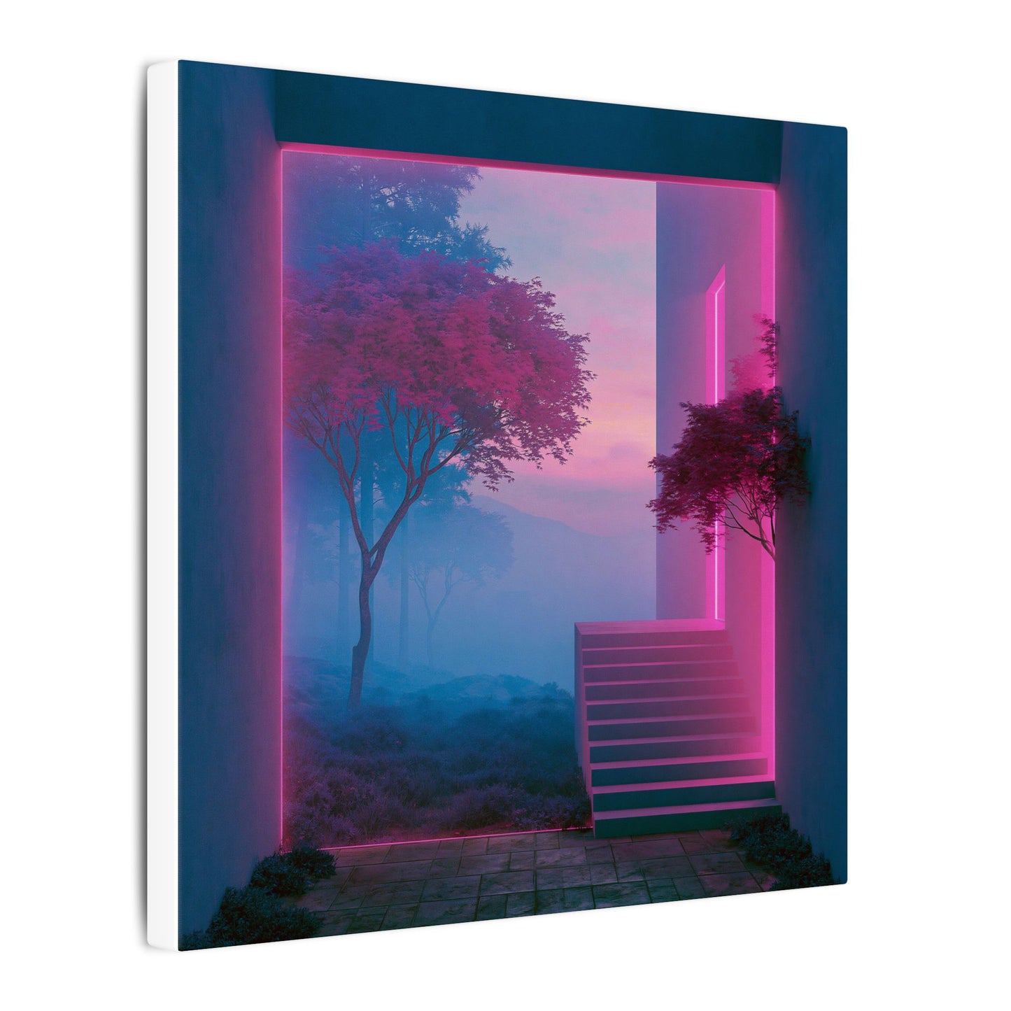 Neon Threshold — Square Canvas
