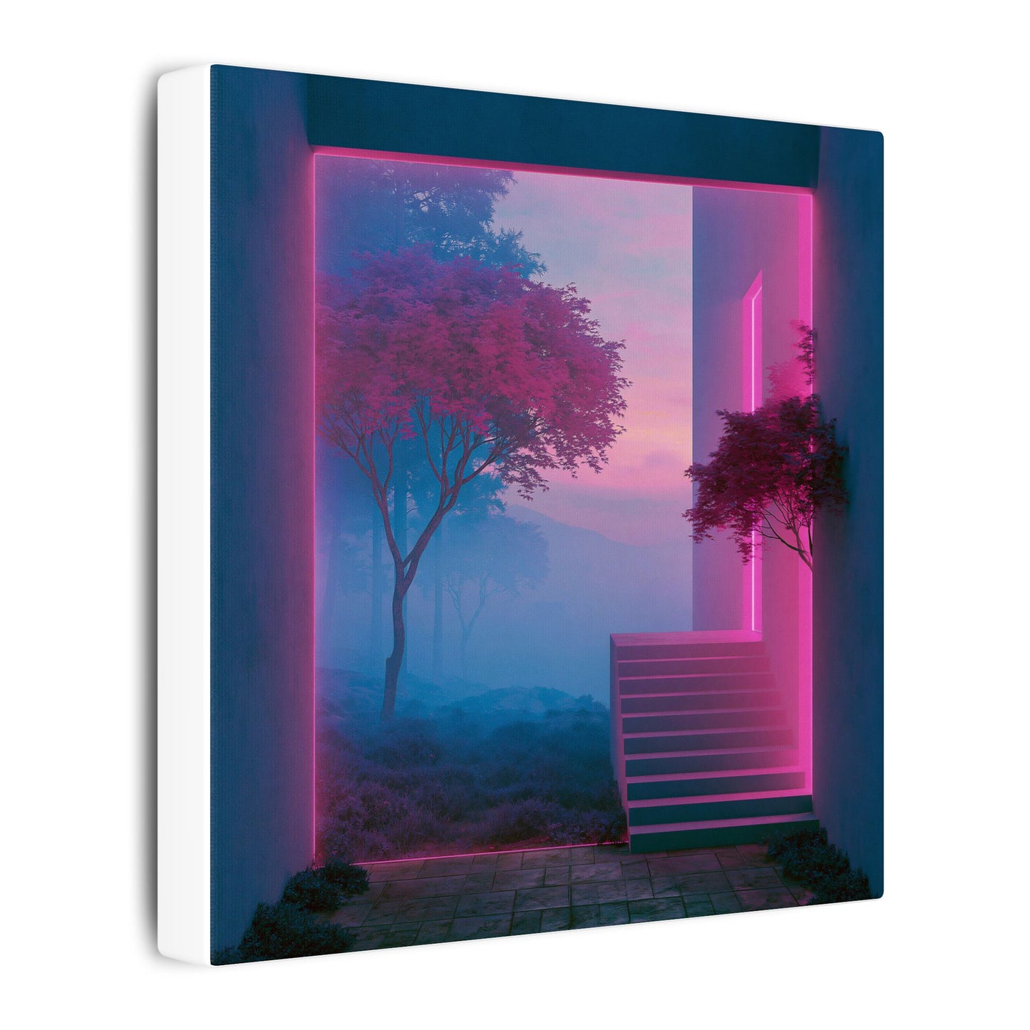 Neon Threshold — Square Canvas