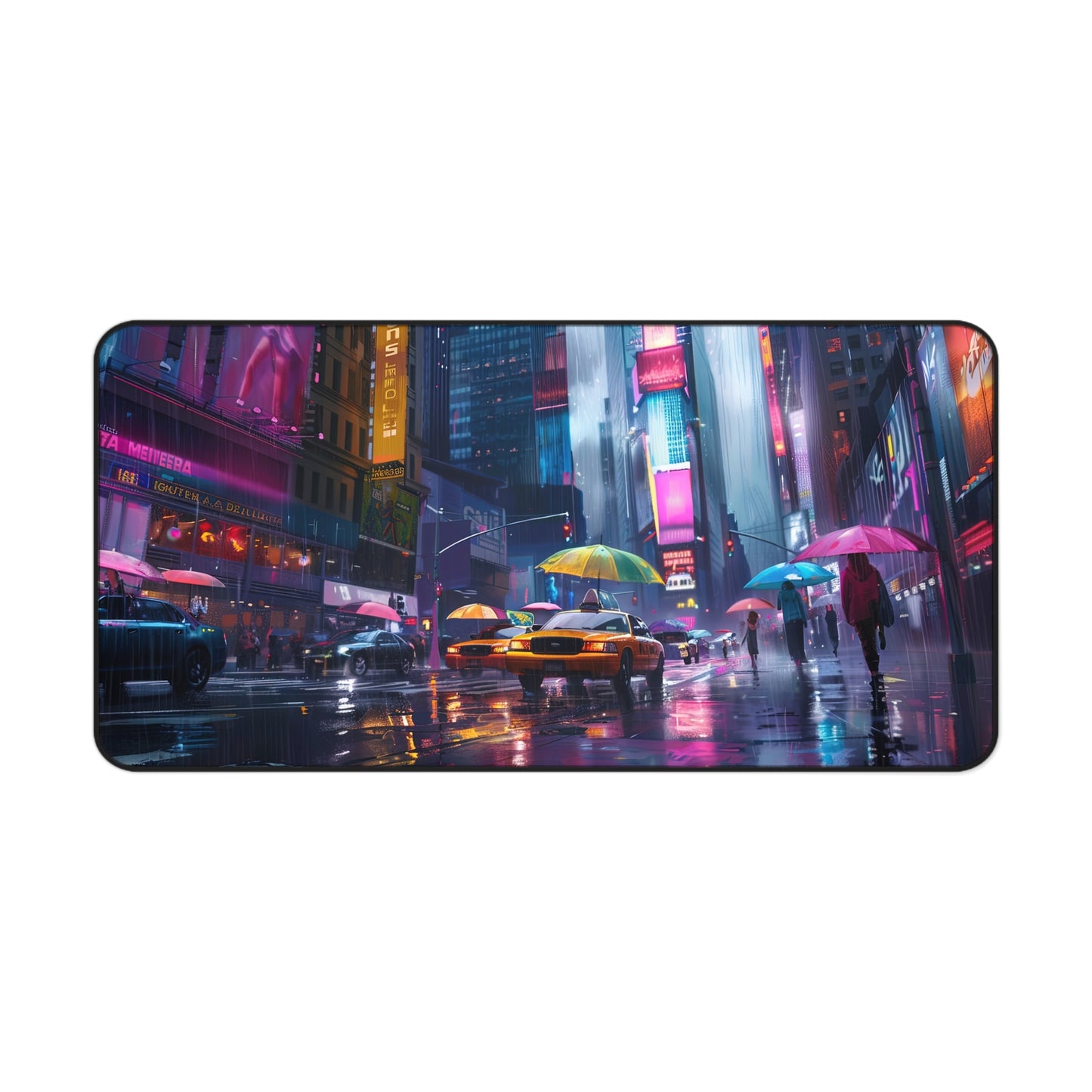 Neon Crossing — Night City Desk Mat