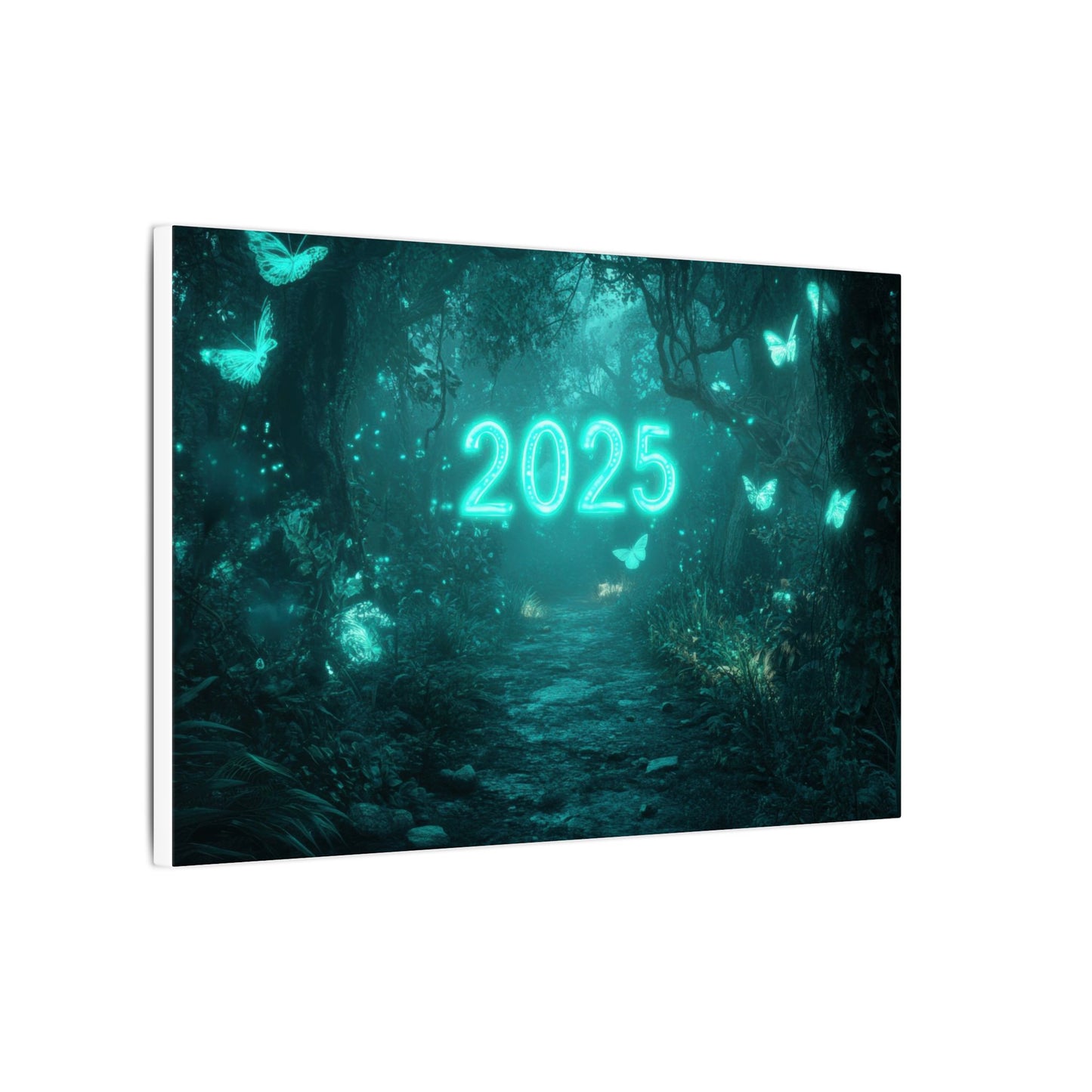 Butterfly Hollow — Teal Forest Canvas