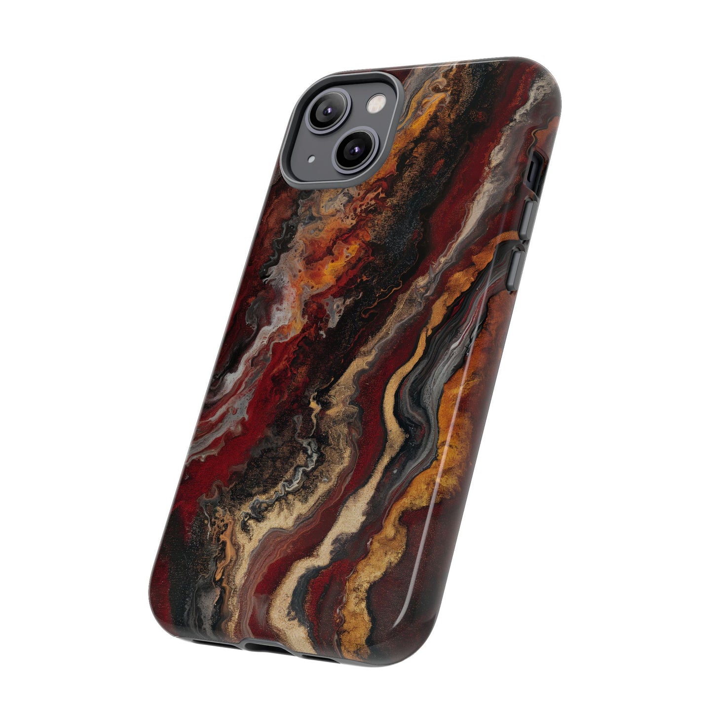 Fiery Earth Swirl: Custom Protective Phone Case
