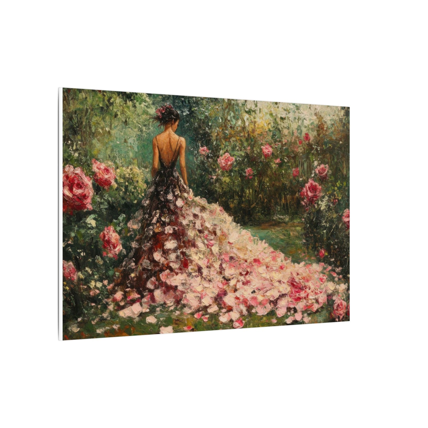 Gown of Roses — Garden Portrait Canvas