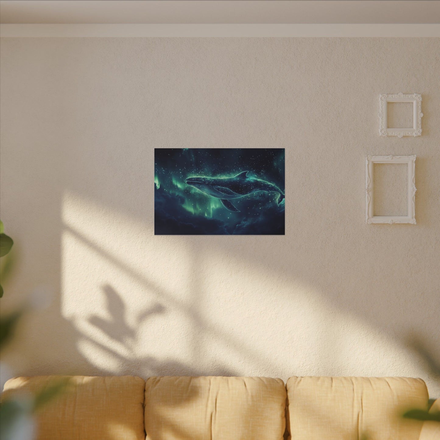 Leviathan of the Aurora — Cosmic Whale Canvas