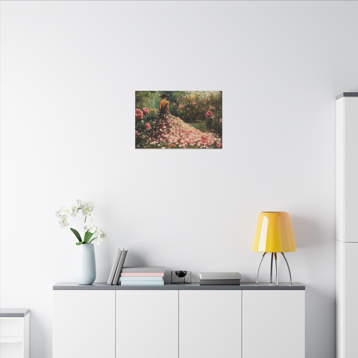 Gown of Roses — Garden Portrait Canvas