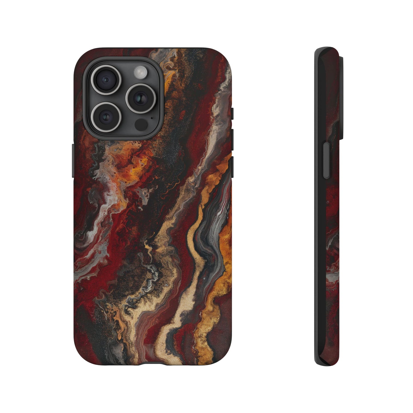 Fiery Earth Swirl: Custom Protective Phone Case