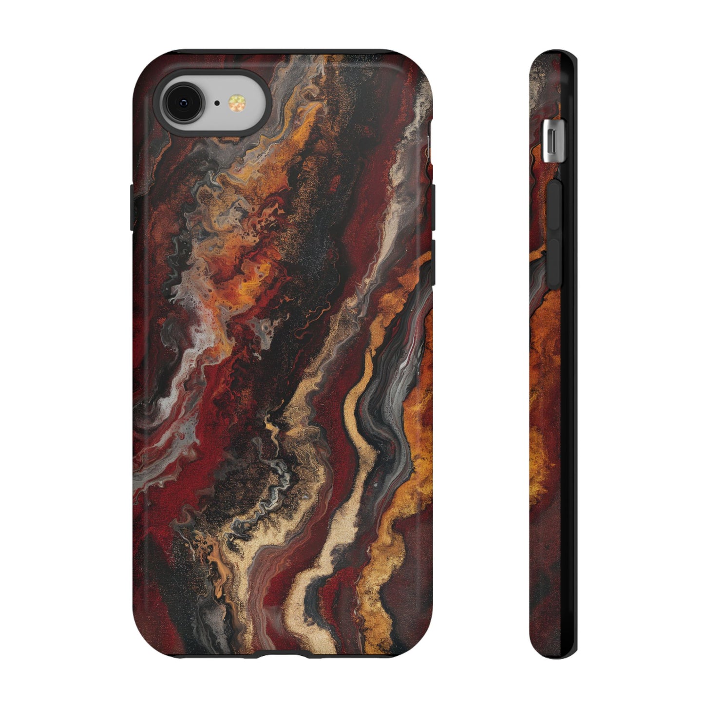 Fiery Earth Swirl: Custom Protective Phone Case