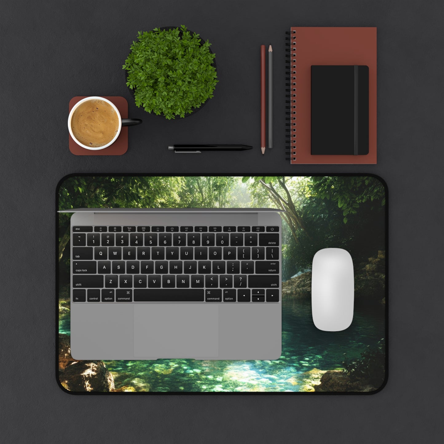 Hidden Oasis — Tropical Pool Desk Mat