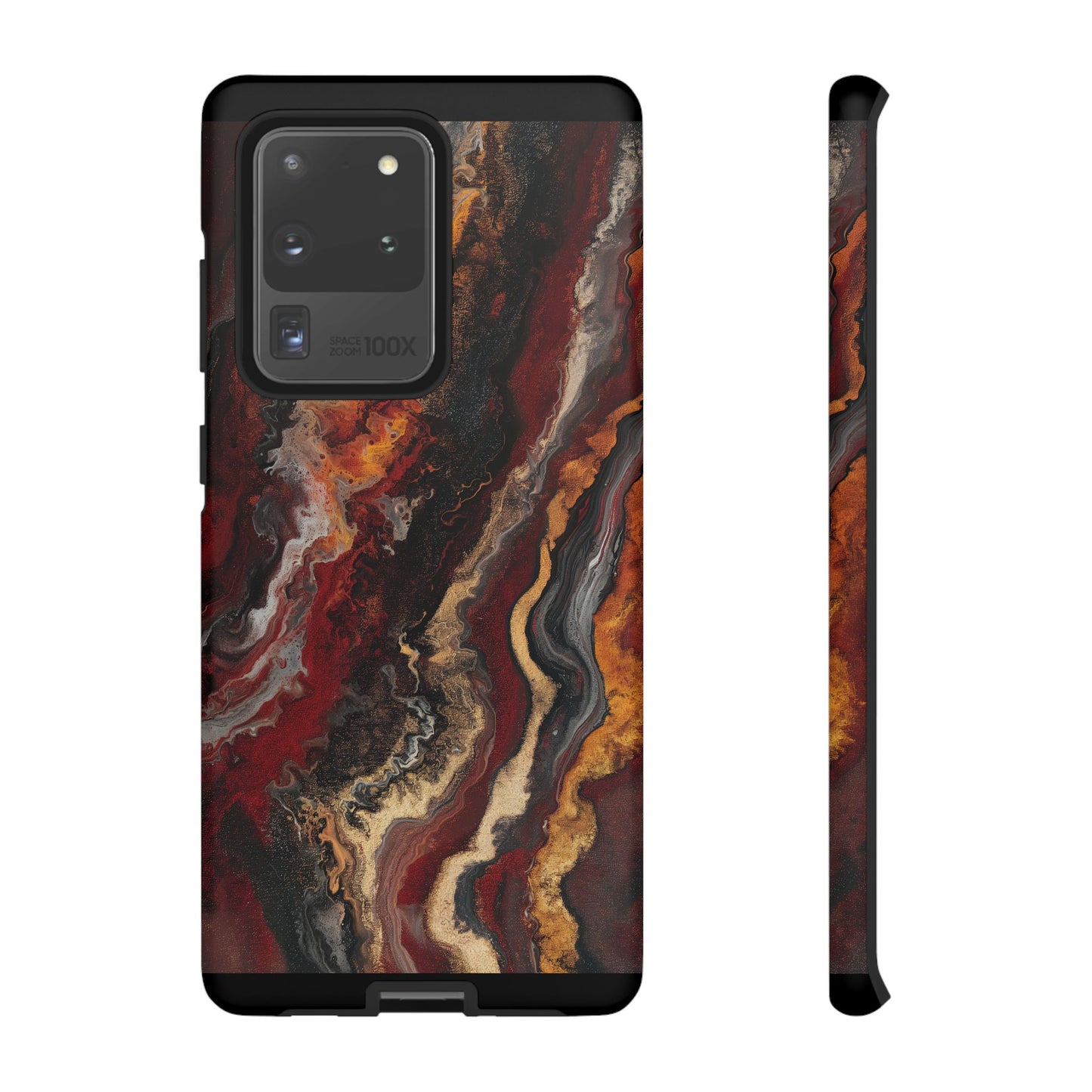 Fiery Earth Swirl: Custom Protective Phone Case