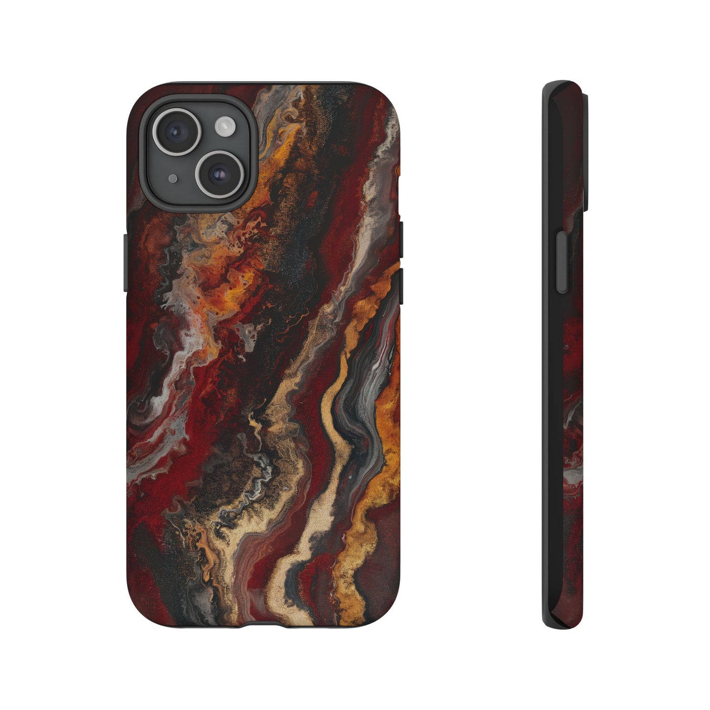 Fiery Earth Swirl: Custom Protective Phone Case