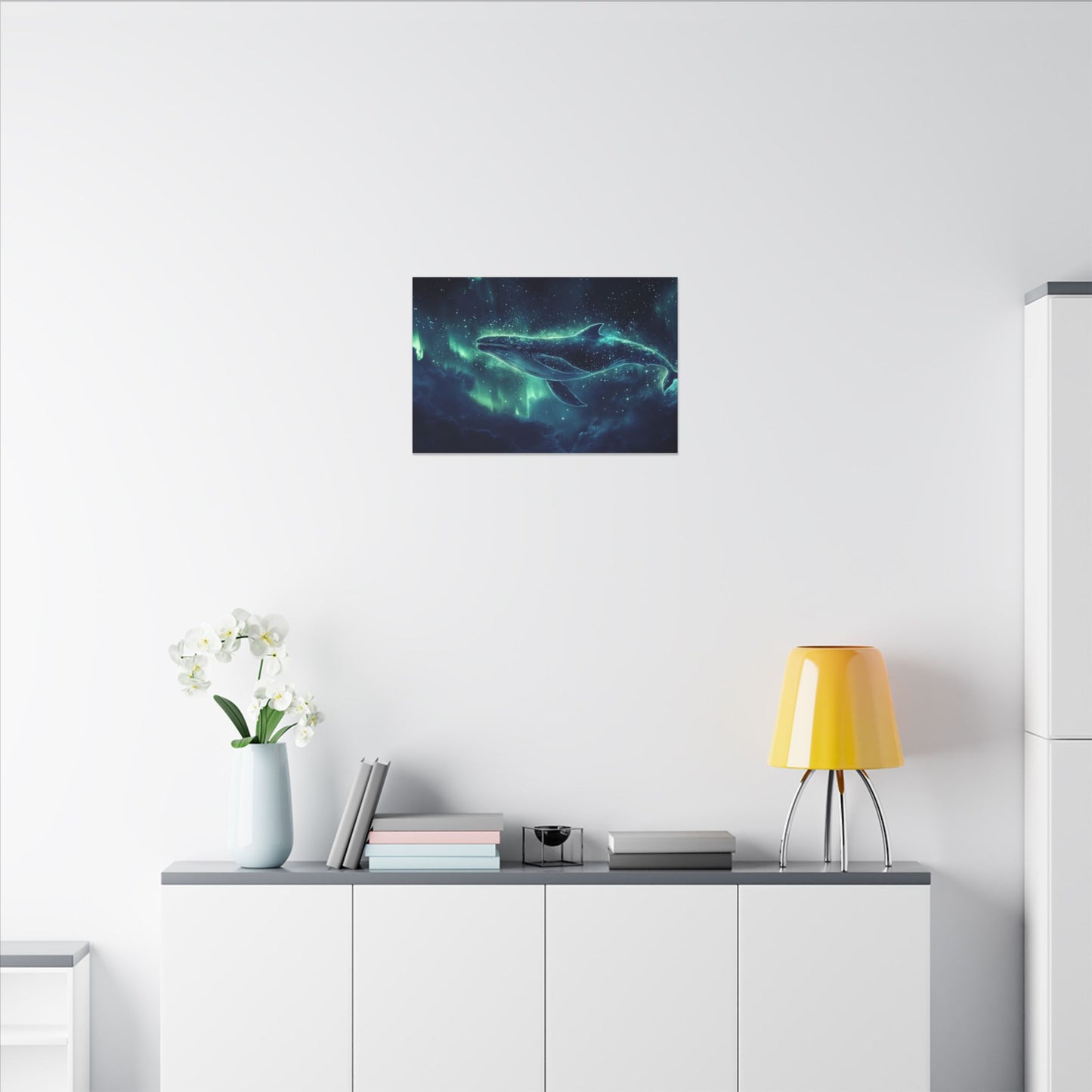 Leviathan of the Aurora — Cosmic Whale Canvas