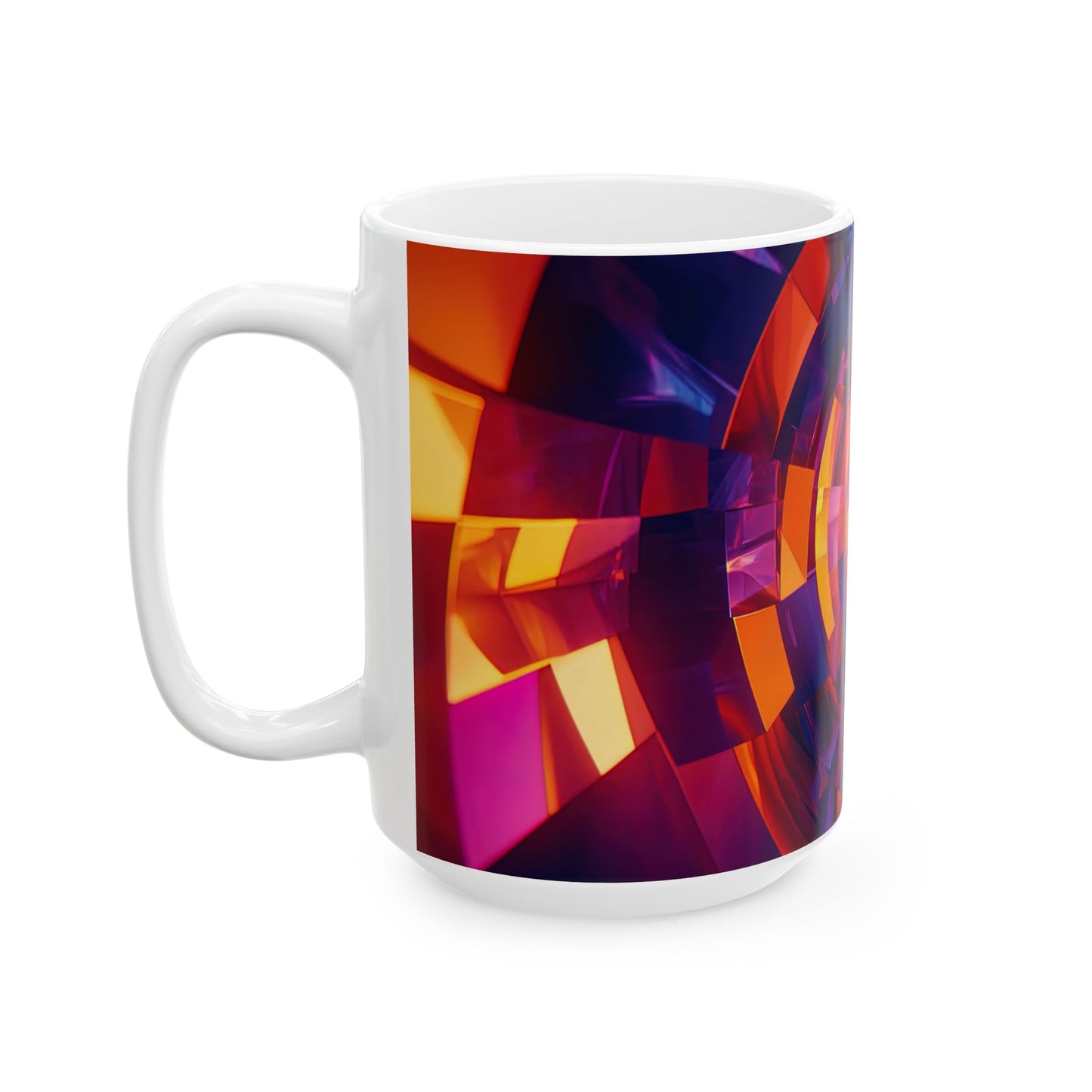 Kaleidoscope Tunnel — Geometric Vortex Mug