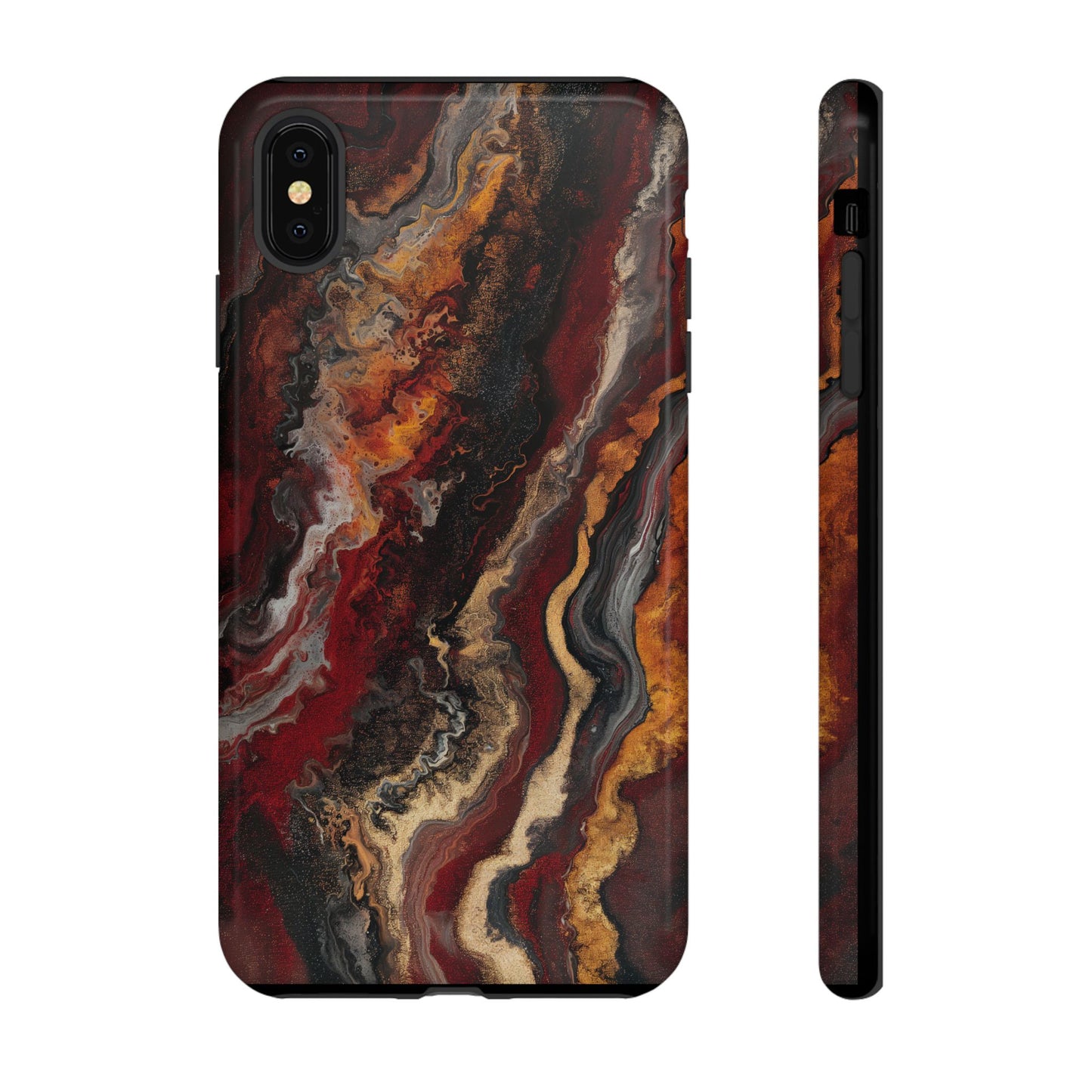 Fiery Earth Swirl: Custom Protective Phone Case