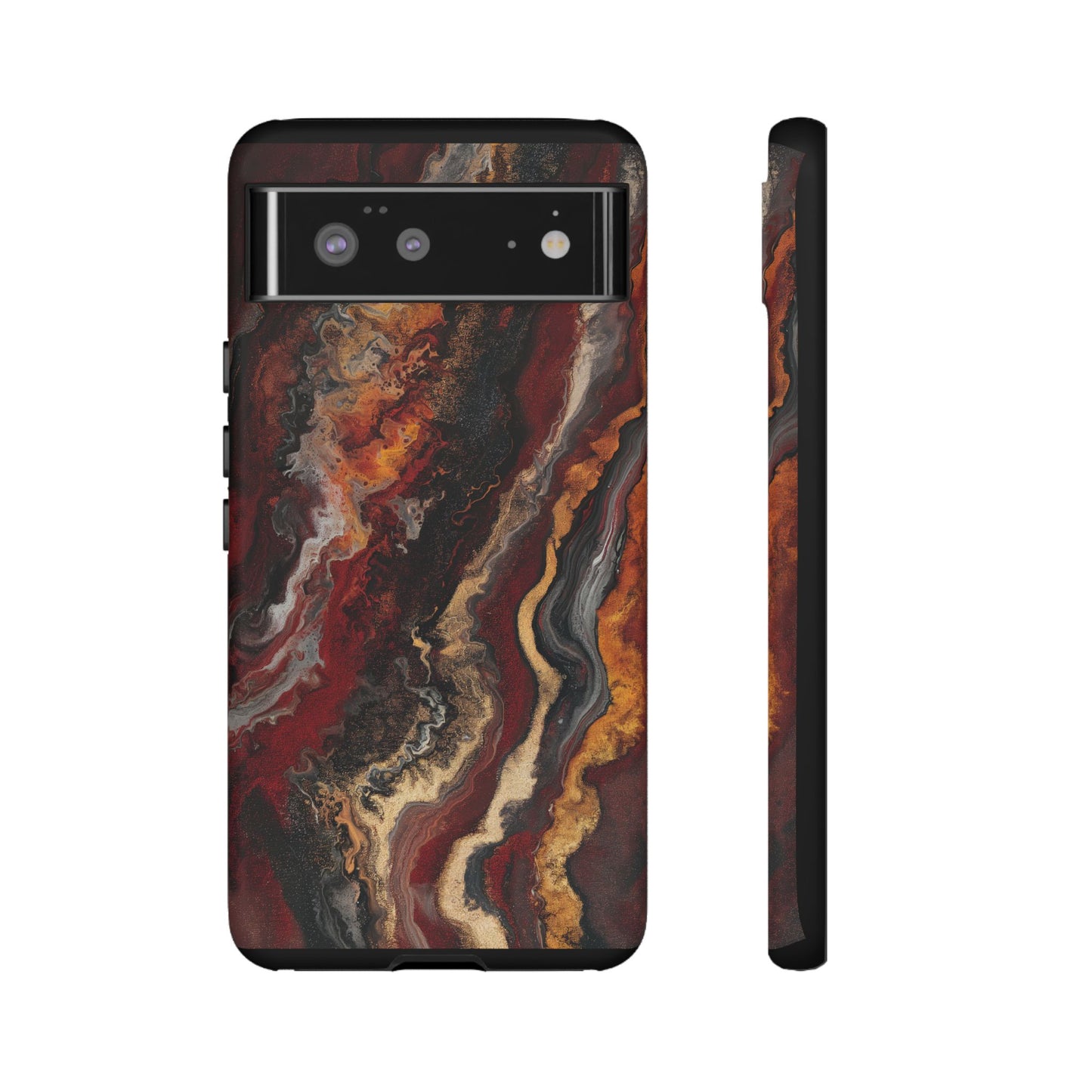 Fiery Earth Swirl: Custom Protective Phone Case