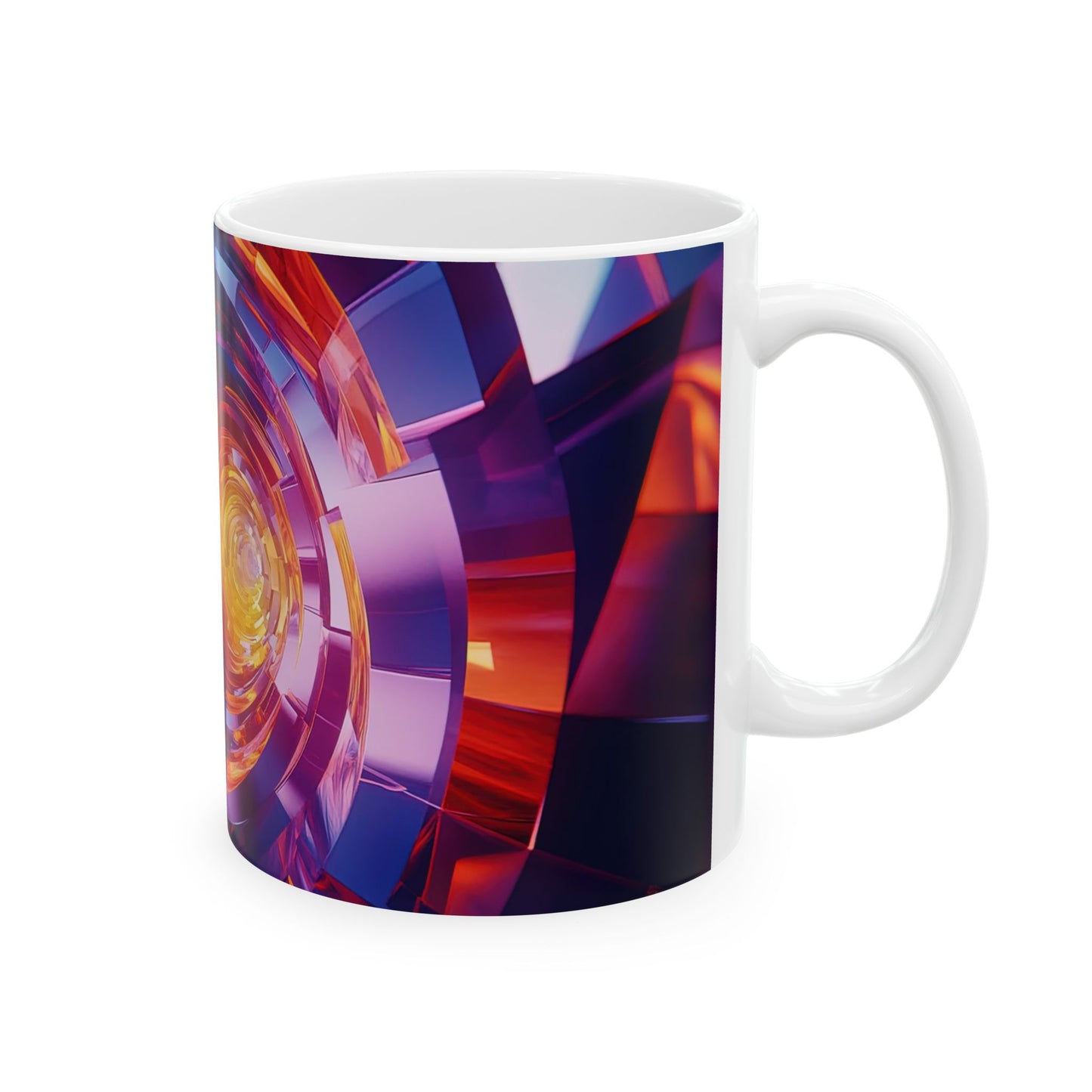 Kaleidoscope Tunnel — Geometric Vortex Mug