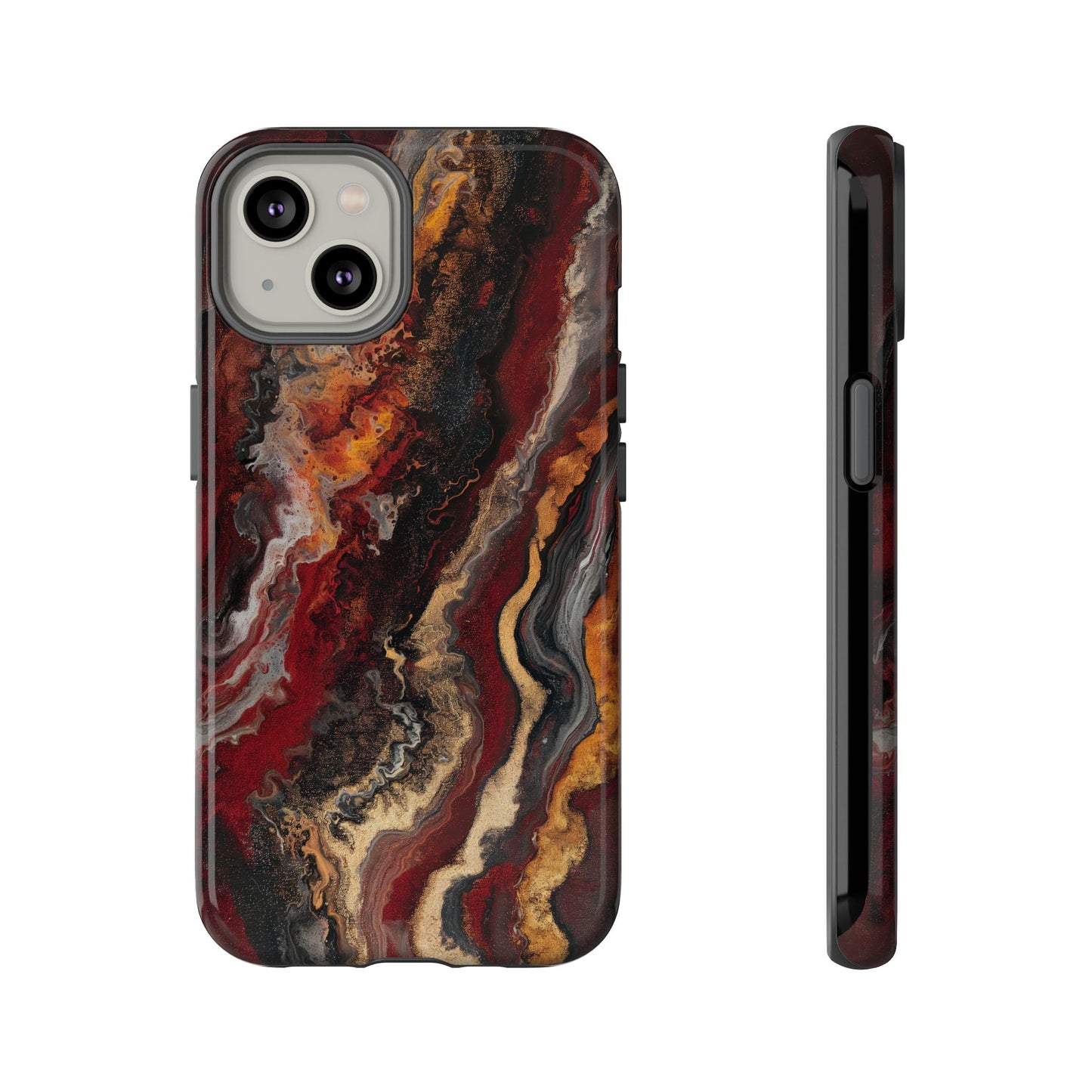 Fiery Earth Swirl: Custom Protective Phone Case
