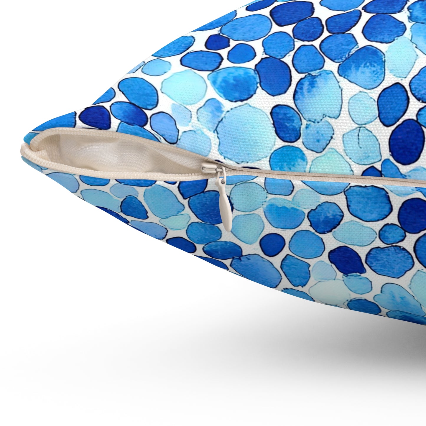 Sea Glass — Blue Watercolor Mosaic Throw Pillow