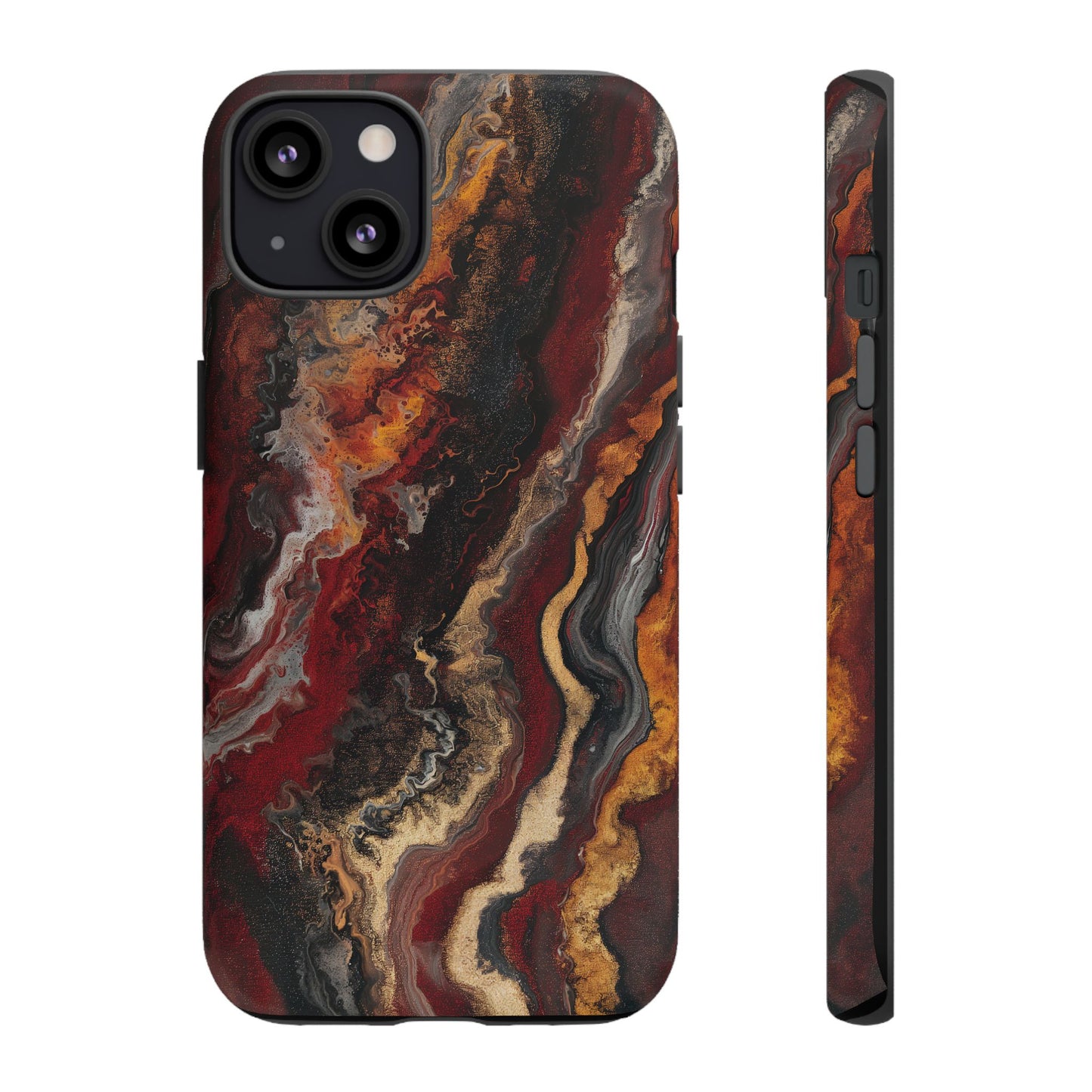 Fiery Earth Swirl: Custom Protective Phone Case