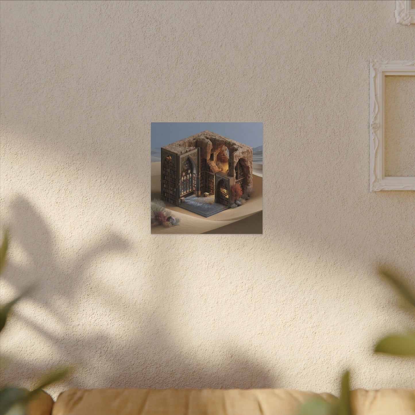 The Library in the Dune — Square Canvas