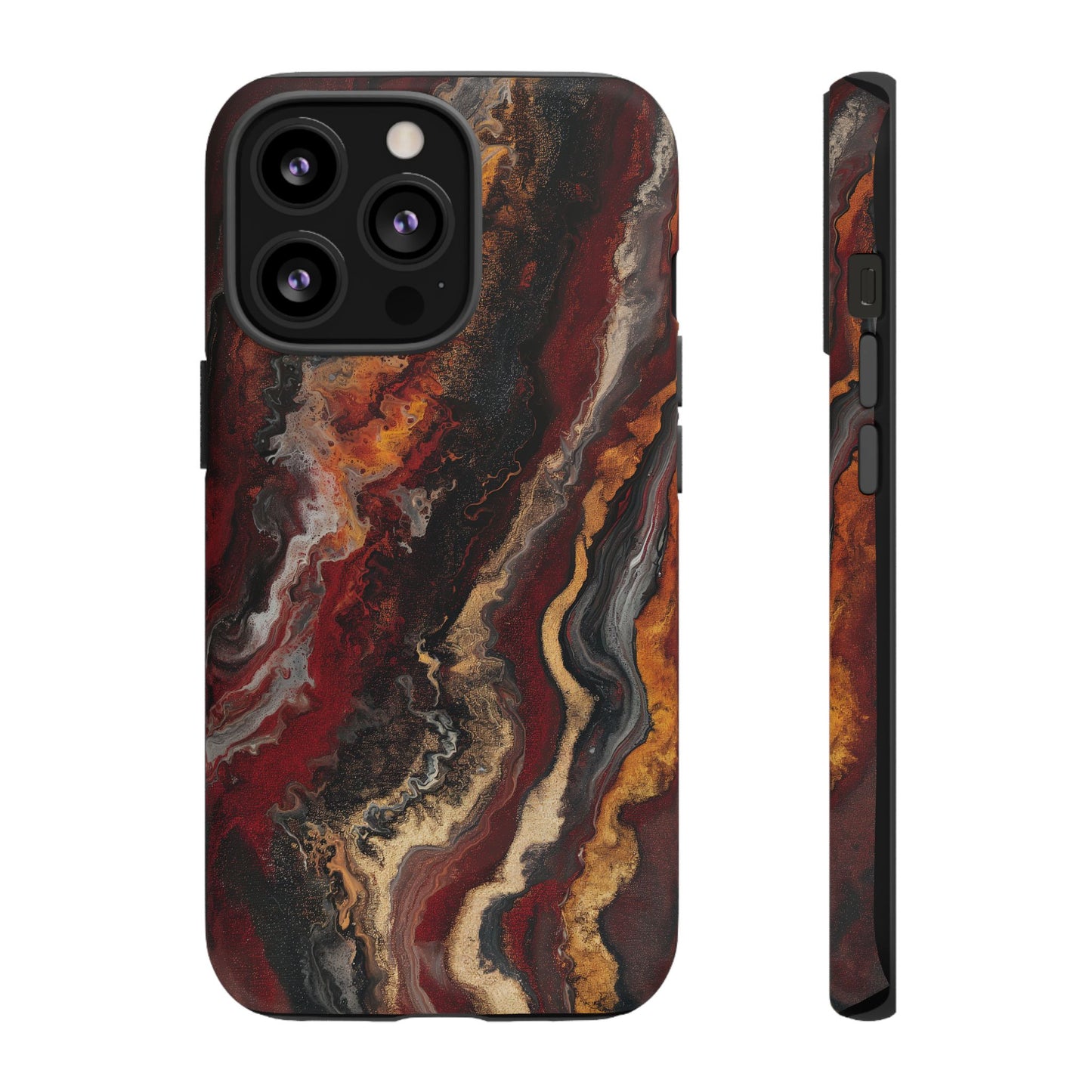 Fiery Earth Swirl: Custom Protective Phone Case
