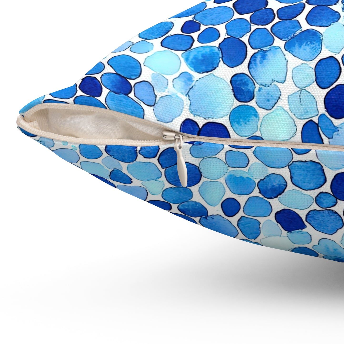 Sea Glass — Blue Watercolor Mosaic Throw Pillow