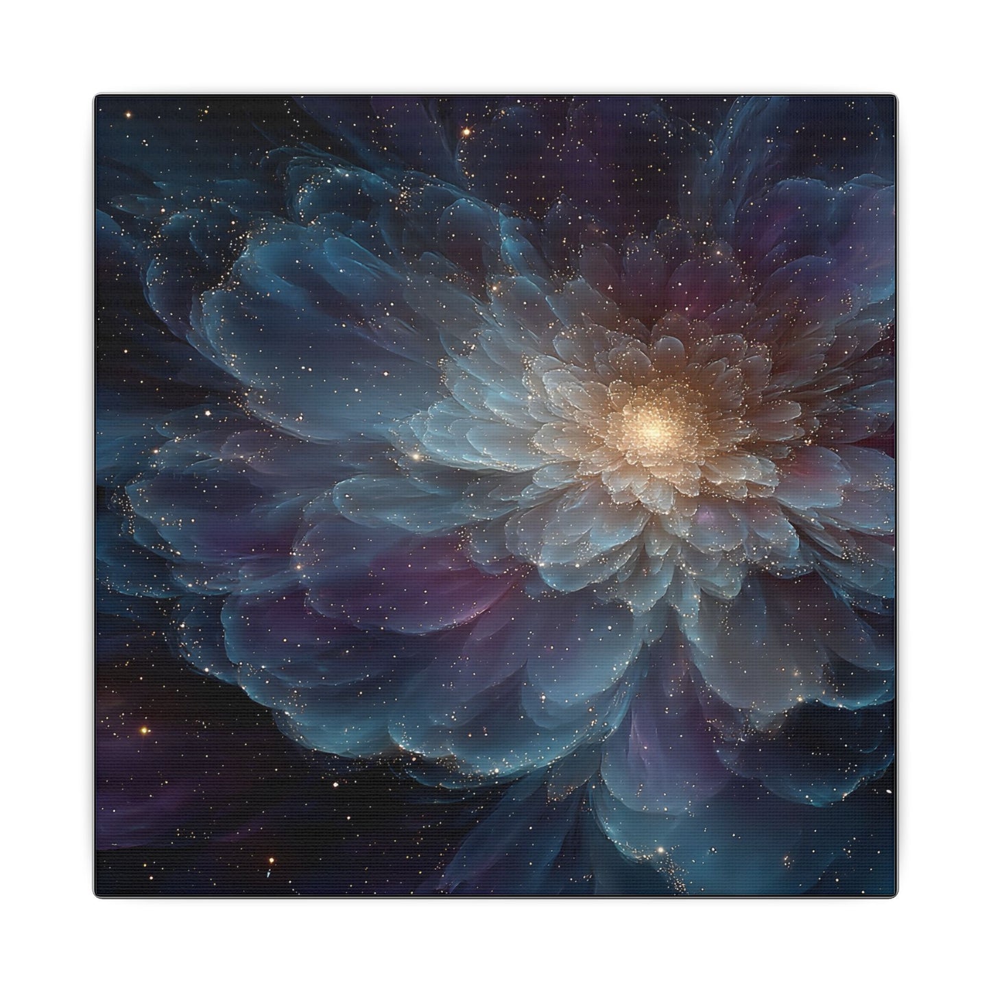 Cosmic Mandala Bloom — Square Canvas
