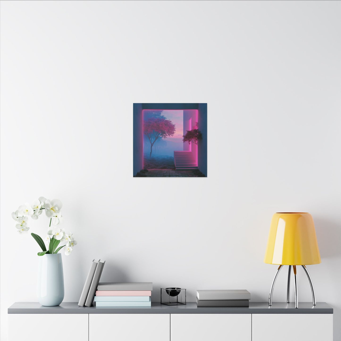 Neon Threshold — Square Canvas
