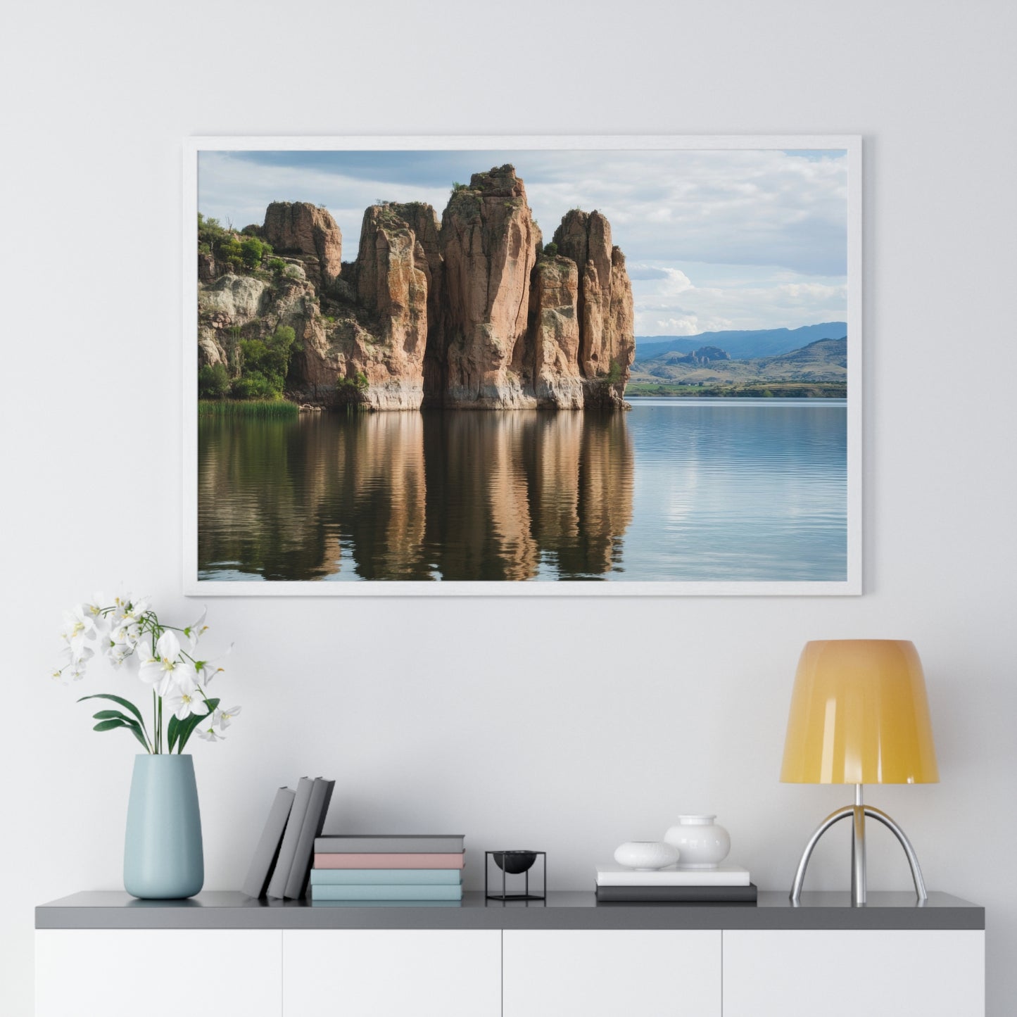 Mirror Monoliths — Lake Reflections (Framed)