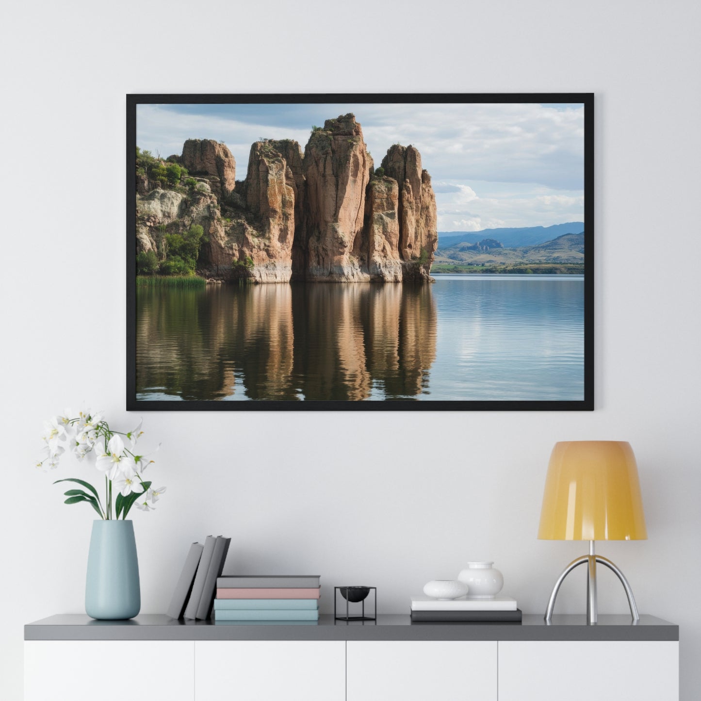 Mirror Monoliths — Lake Reflections (Framed)