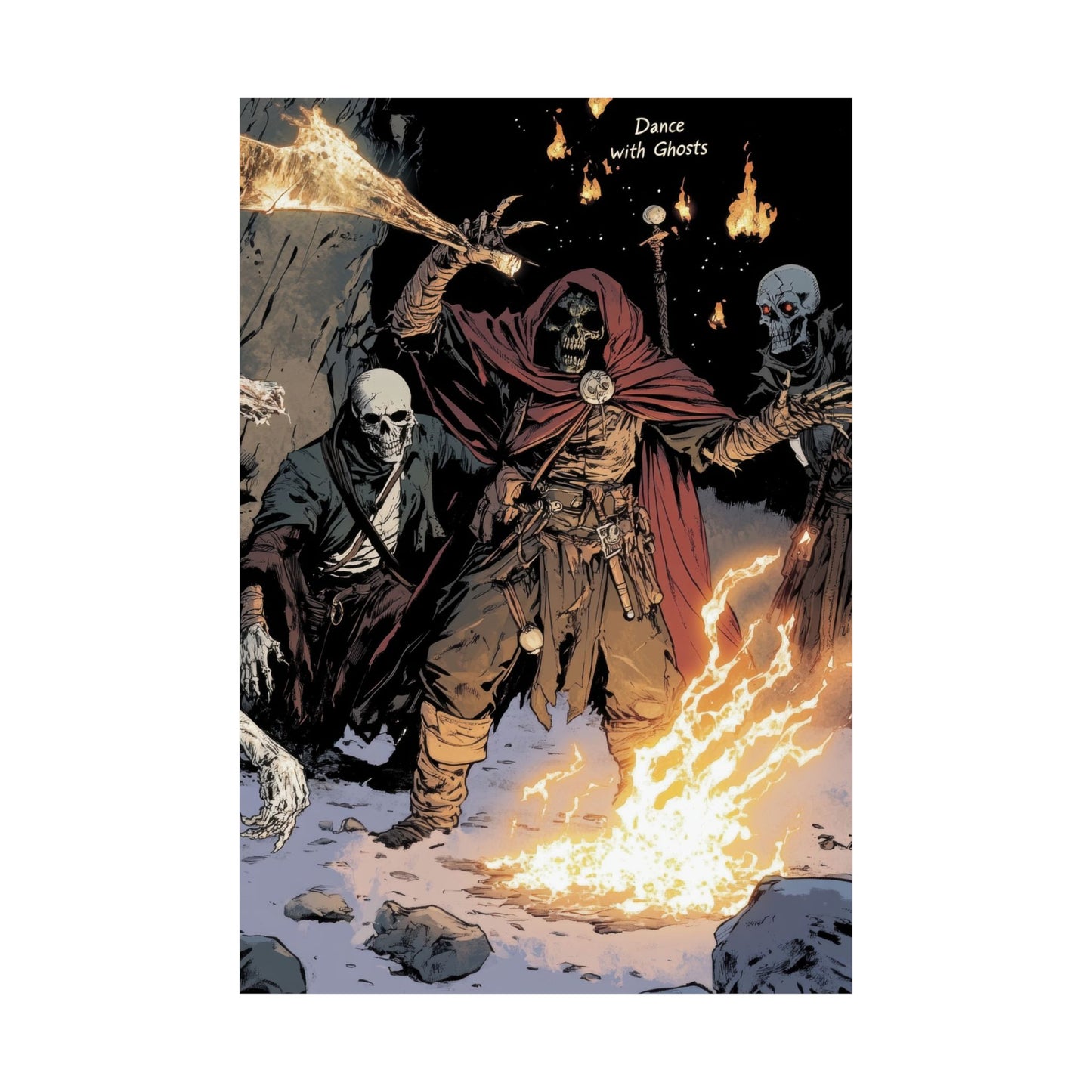The Flame Conjurer — Hooded Skeleton Poster
