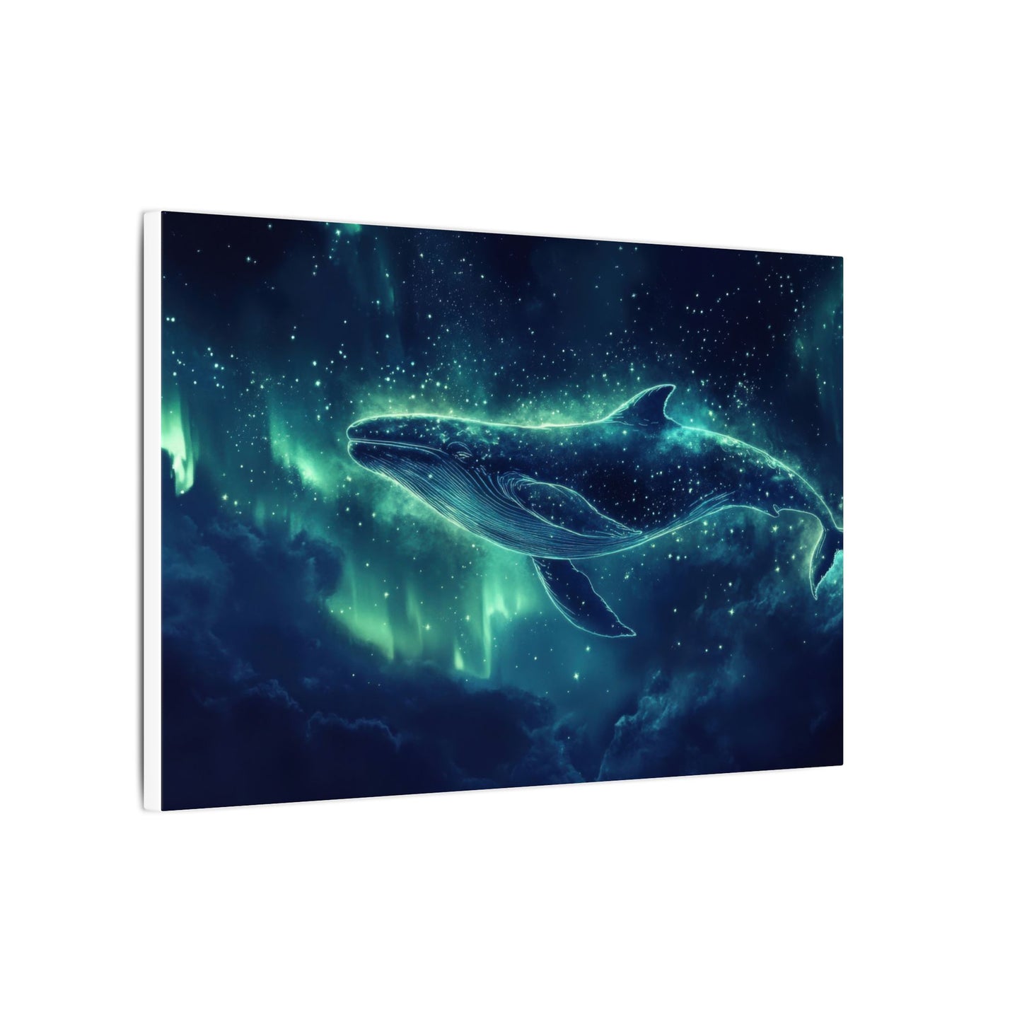 Leviathan of the Aurora — Cosmic Whale Canvas
