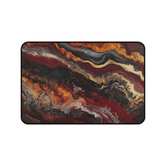 Fiery Earth Swirl Desk Mat