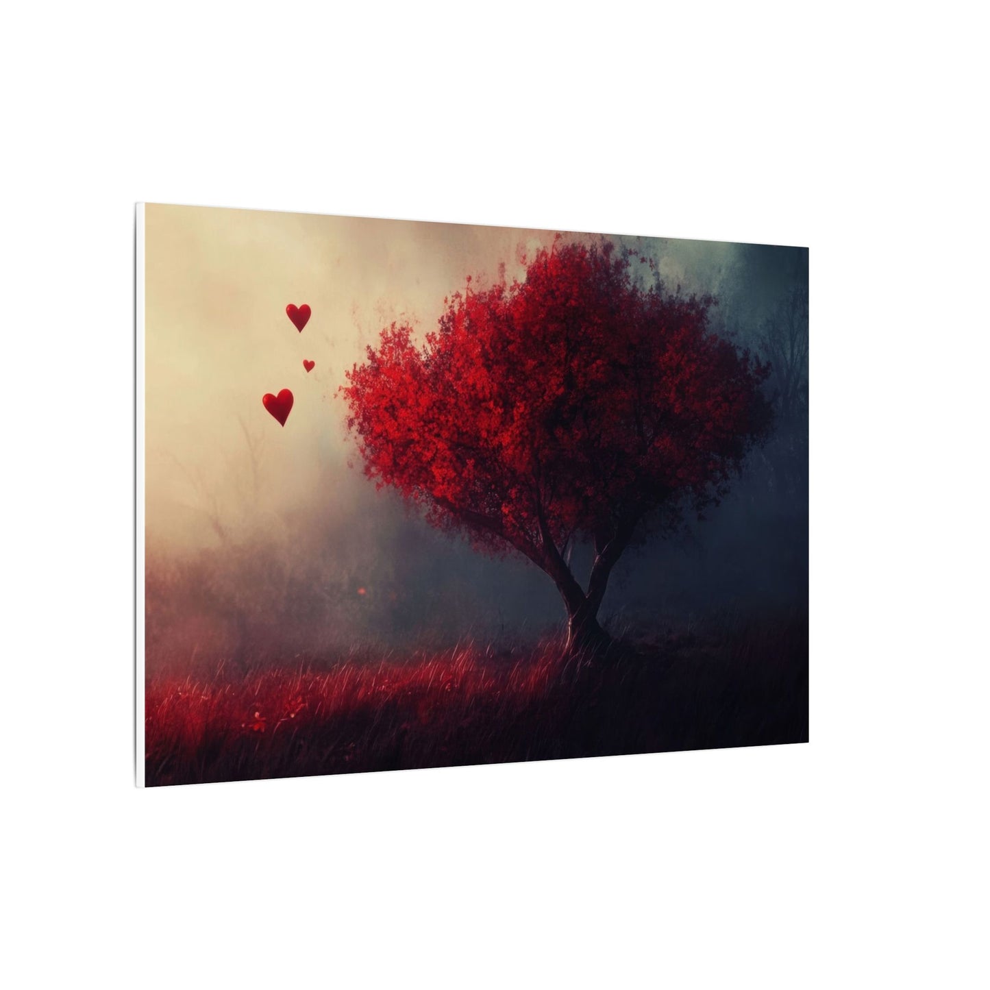 Heartwood — Crimson Tree in the Mist