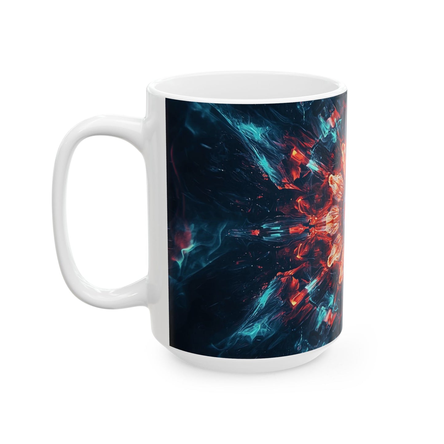 Crystal Mandala — Ember & Ice Kaleidoscope Mug